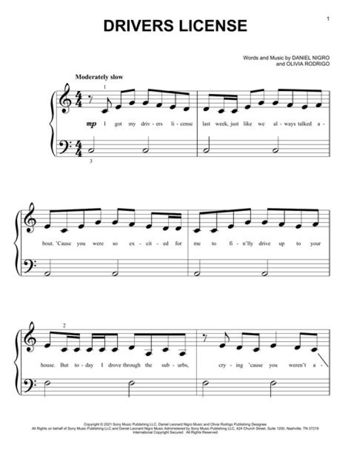 Drivers License Sheet Music PDF – Free Download