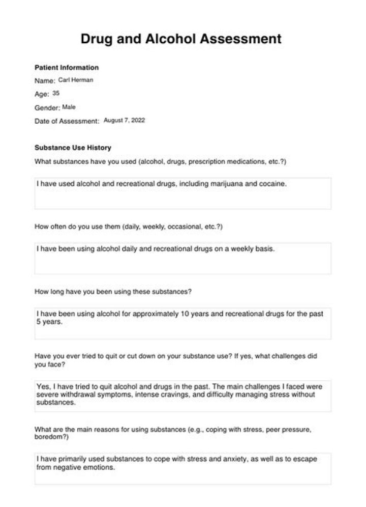 Essential Drug and Alcohol Assessment Questions PDF for Professionals