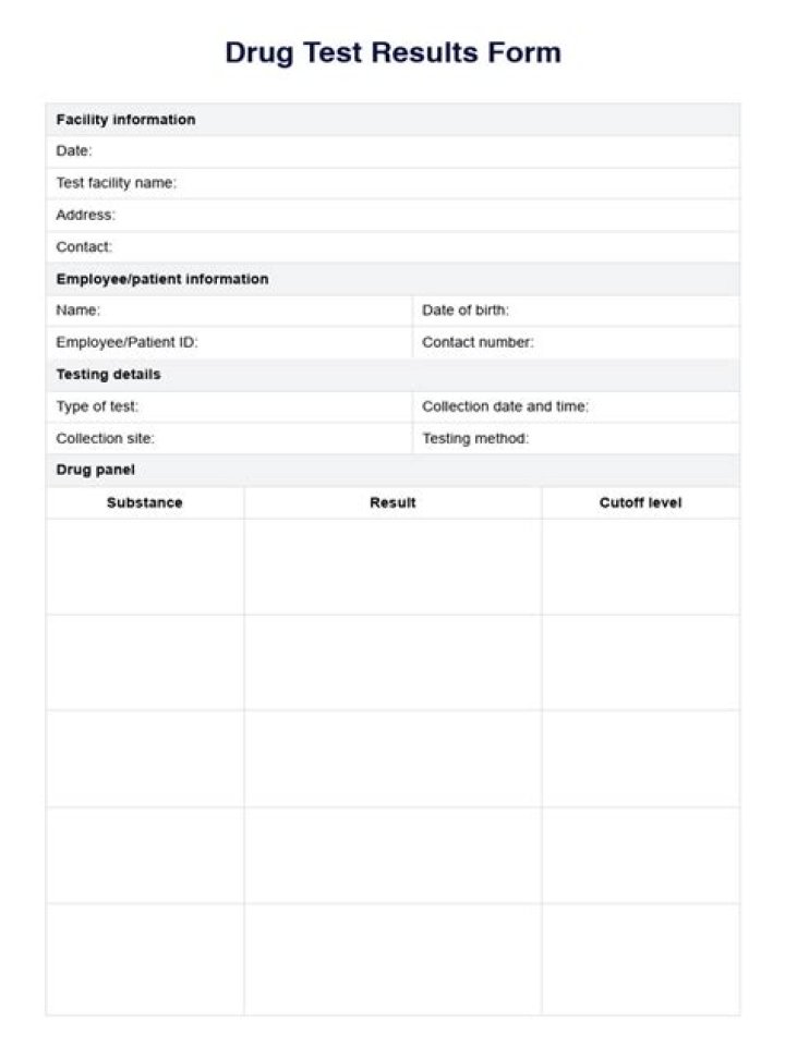 Get Official Drug Test Results Form in PDF