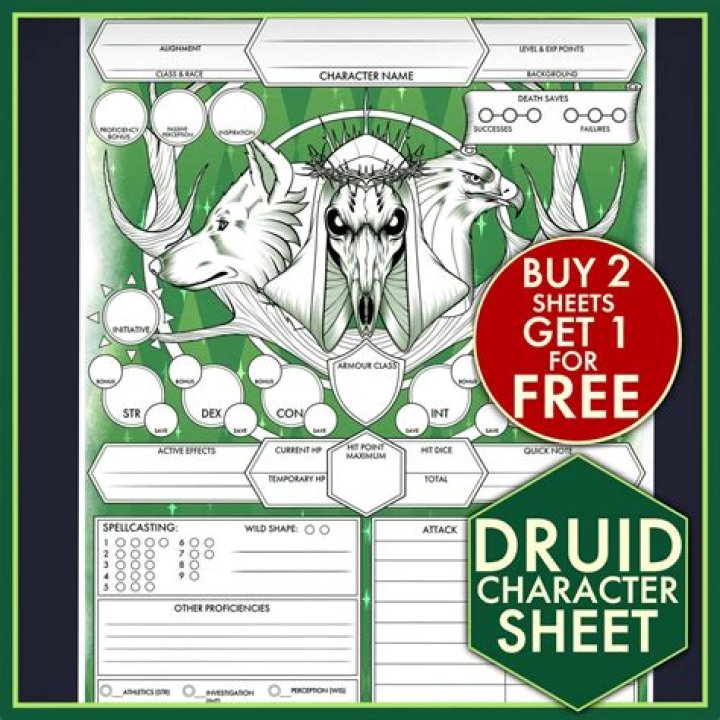 Druid Character Sheet PDF – Free Download for Roleplayers