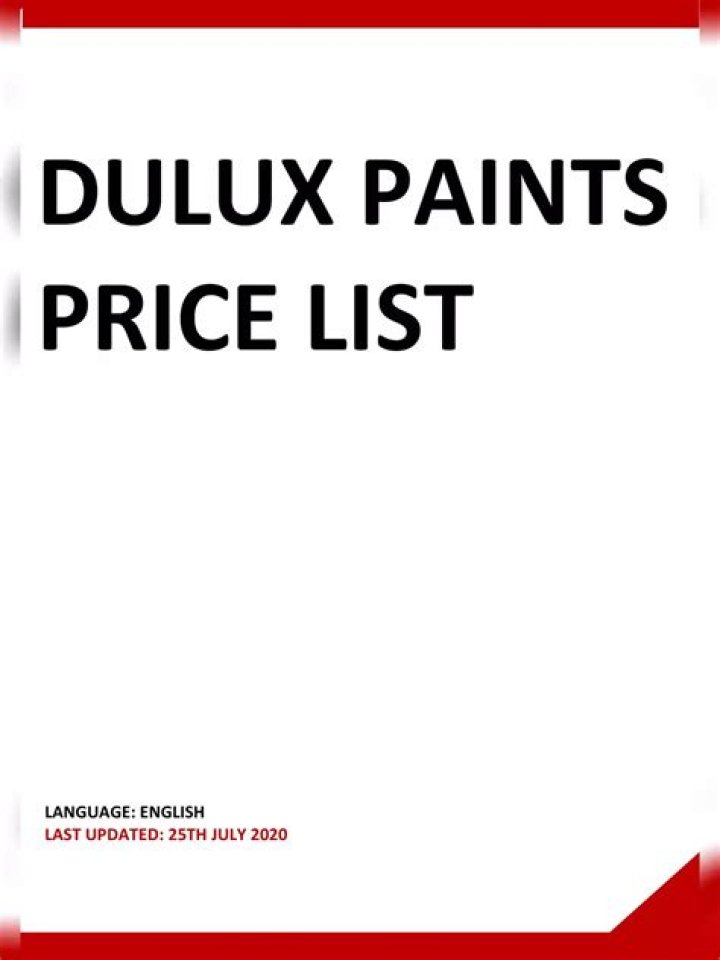 Dulux Paints Price List PDF – Get Accurate Costs & Coverage