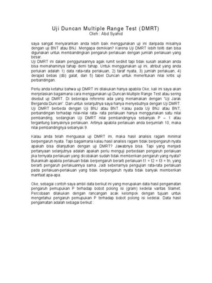 Duncan Multiple Range Test PDF: Accurate Statistical Analysis Guide