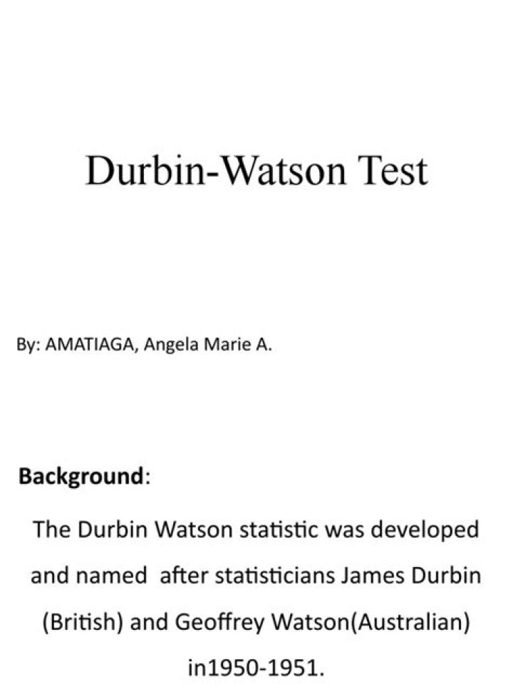 Durbin-Watson Test Explained: PDF Guide to Statistical Significance
