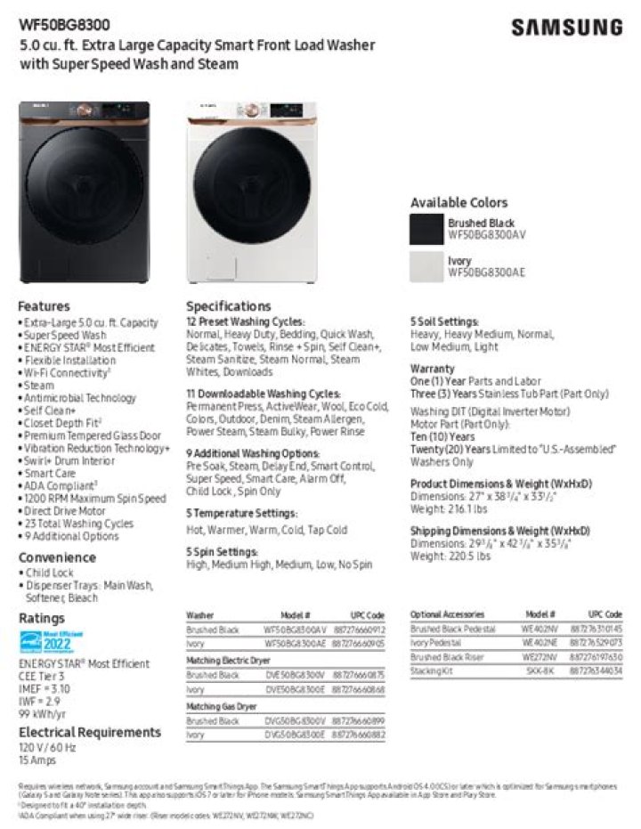 DVE50BGO8300 Spec Sheet PDF – Complete Technical Specifications