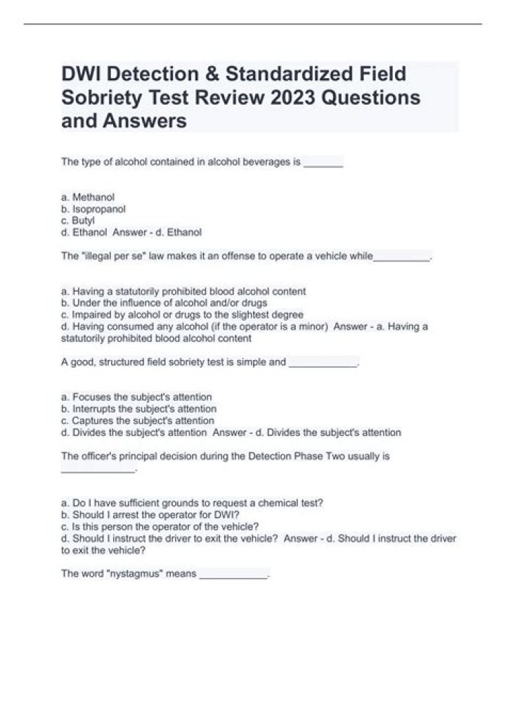 DWI Test Answers PDF – Official Guide & Tips