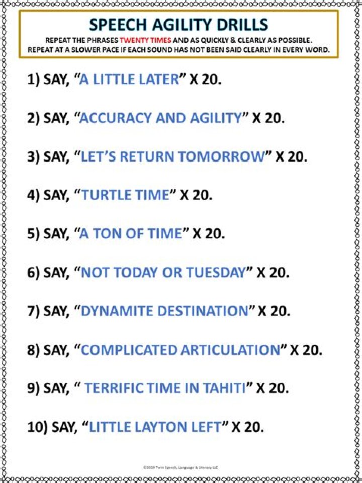 Free Dysarthria Worksheets PDF for Speech Therapy