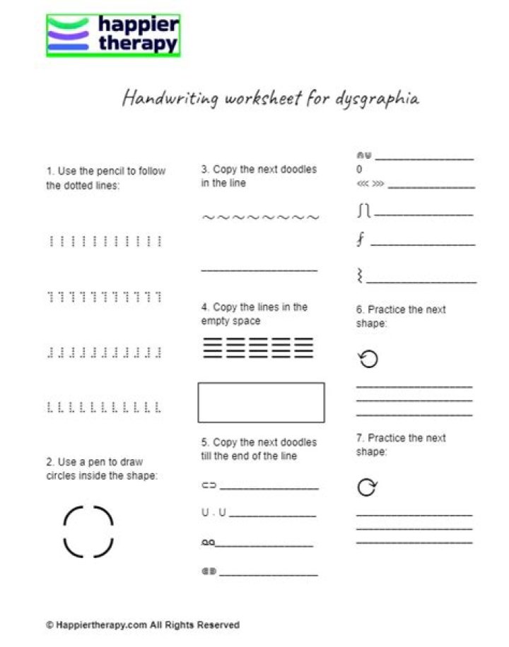 Free Dysgraphia Worksheets PDF for Free Download