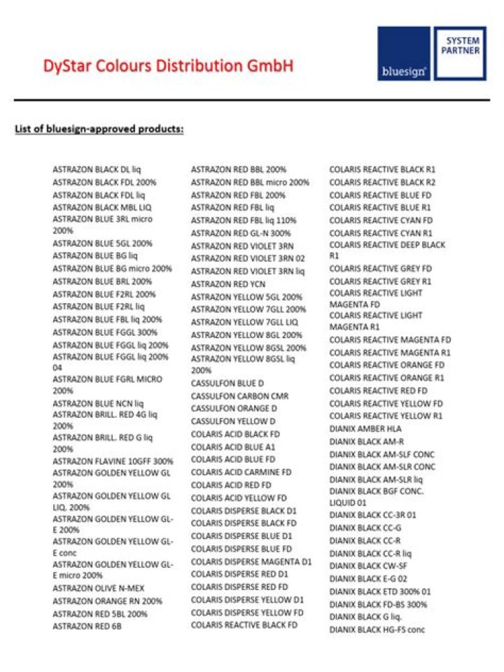 Dystar Products List PDF – Complete Guide & Download