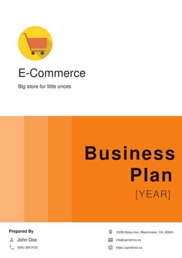E-commerce Business Plan Example PDF for Launching Your Online Store