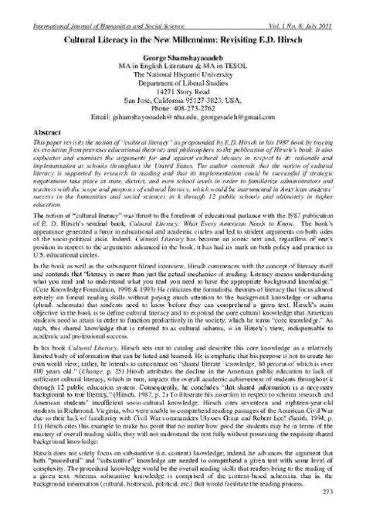 E.D. Hirsch Cultural Literacy List PDF: Essential Resources for Reading & Understanding