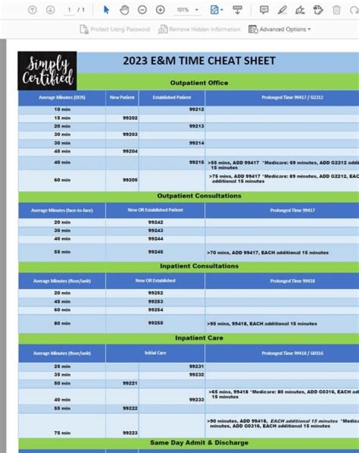 E&M Coding Cheat Sheet 2025: Quick Reference PDF for Developers