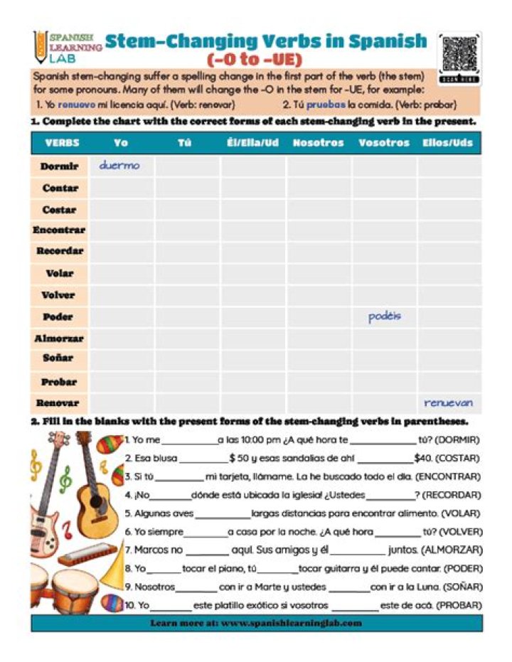 E to I Stem-Changing Verbs Worksheet PDF – Practice & Master Common Verb Changes