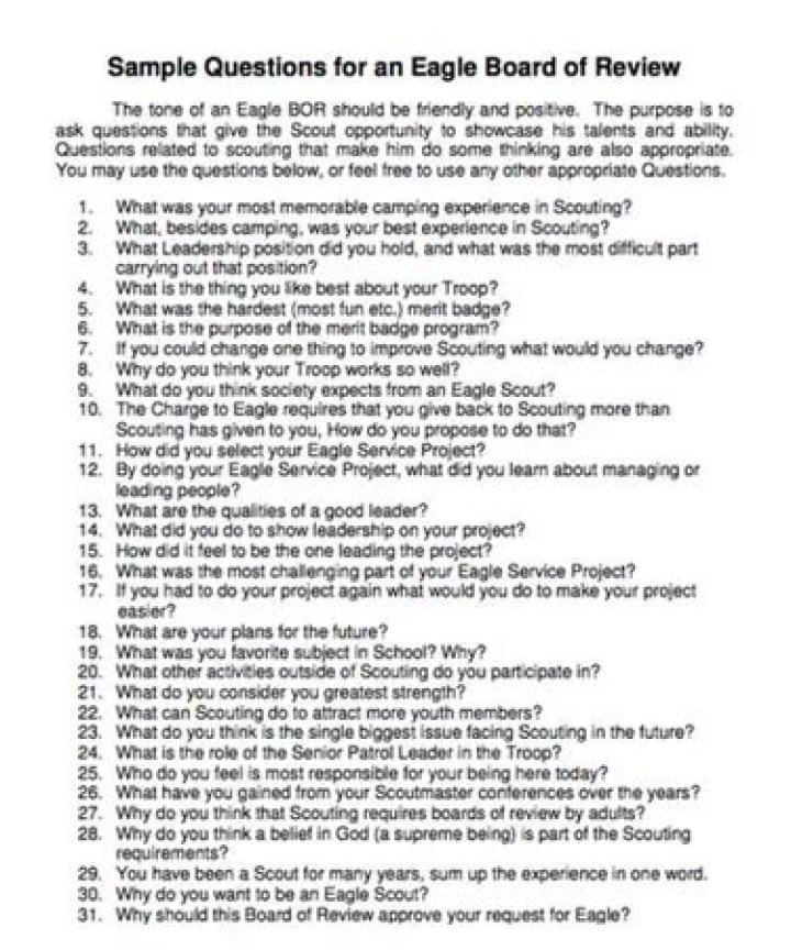 Eagle Scout Board of Review Questions PDF: Essential Study Guide