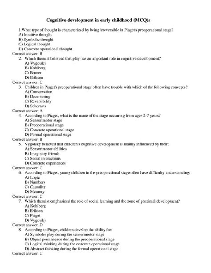 Early Childhood Education MCQs with Answers PDF: Perfect Study Guide