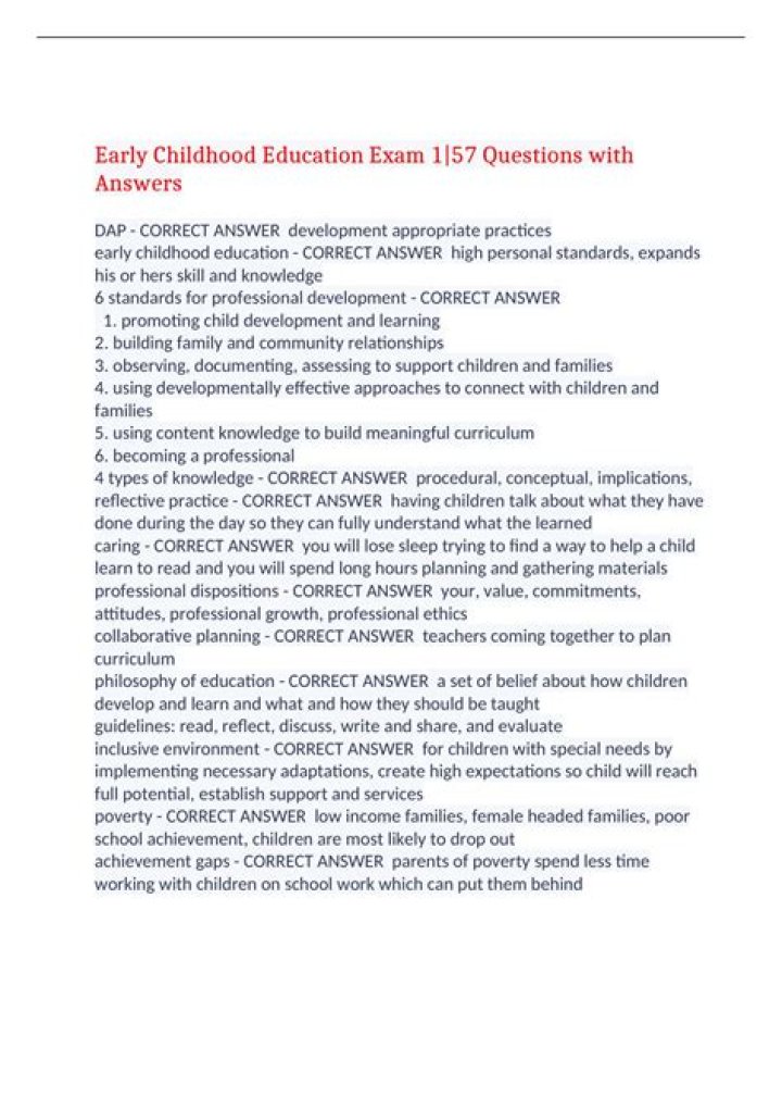 Early Childhood Education Q&A PDF Free Download – Expert Answers