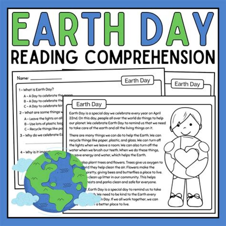 Free Earth Day Reading Comprehension Worksheets PDF for Students