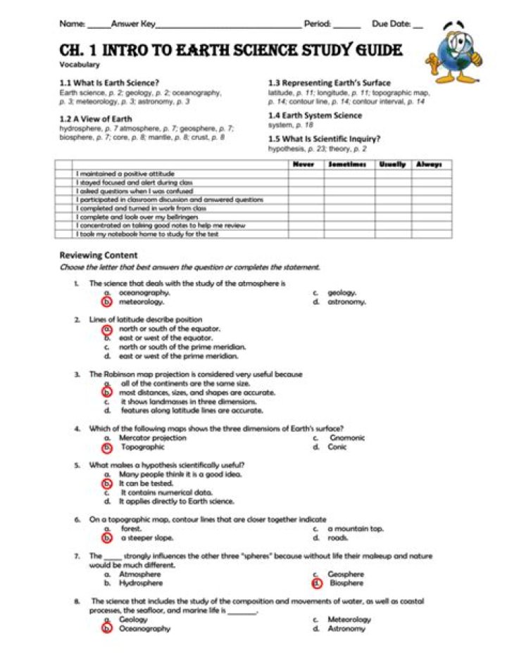 Earth Science 4th Edition Answer Key PDF with Full Solutions