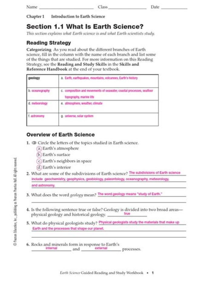 Earth Science Answer Key PDF – Perfect Study Resource