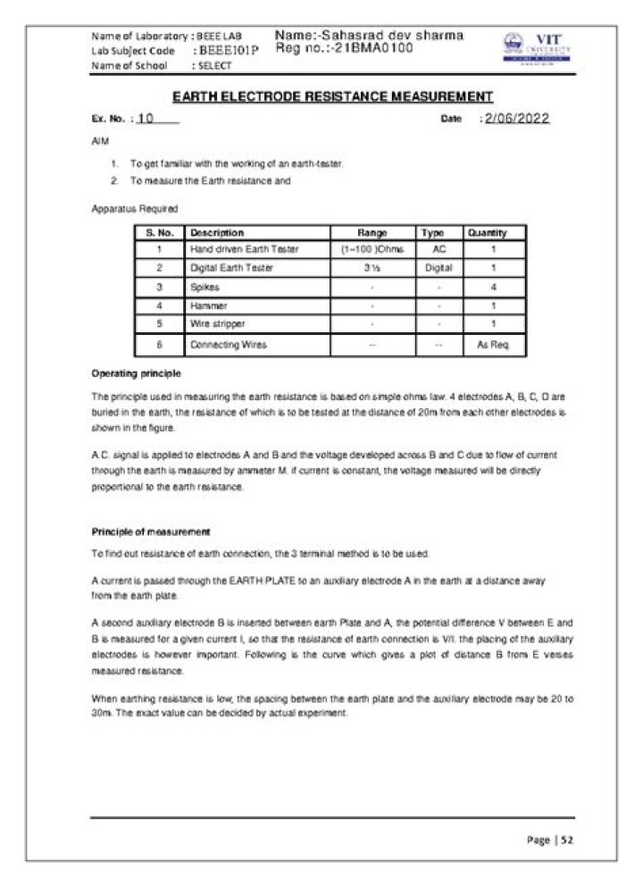 Earthy Resistances Test Report PDF – Safe Grounding Verification