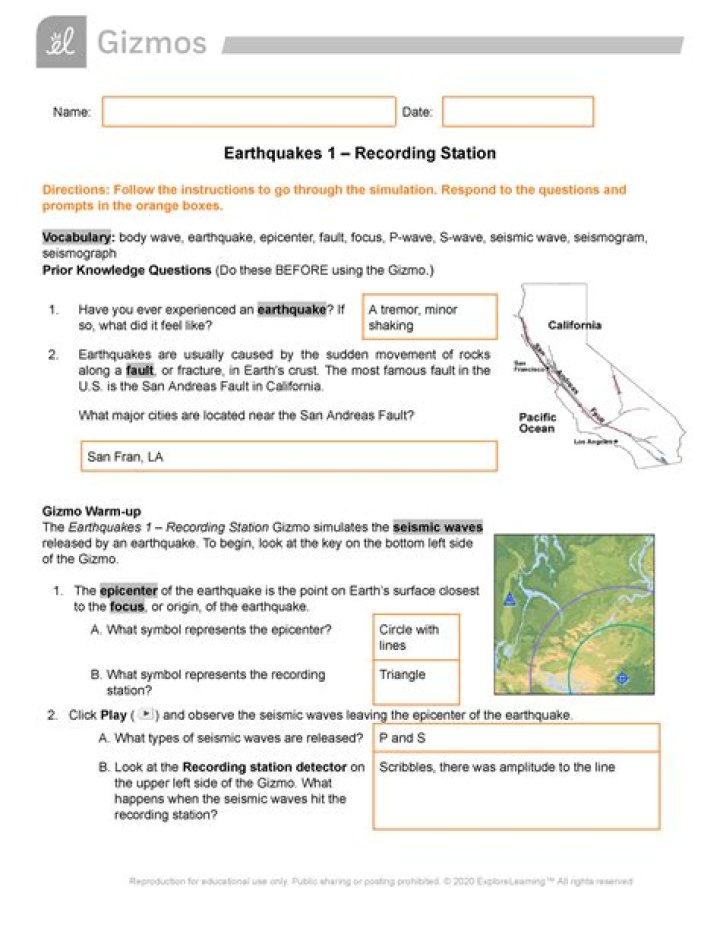 Earthquakes Gizmo Answer Key PDF – Solve Seismic Challenges Instantly