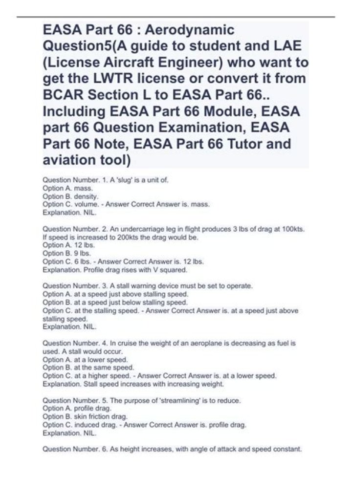 EASA Question Bank PDF: Download Official Training Exam Papers