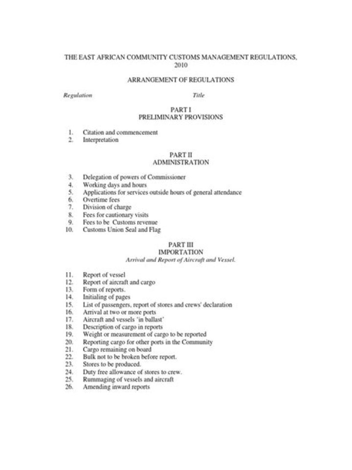 EAST AFRICAN COMMUNITY CUSTOMS MANAGEMENT ACT 2004 – Legal PDF Guide