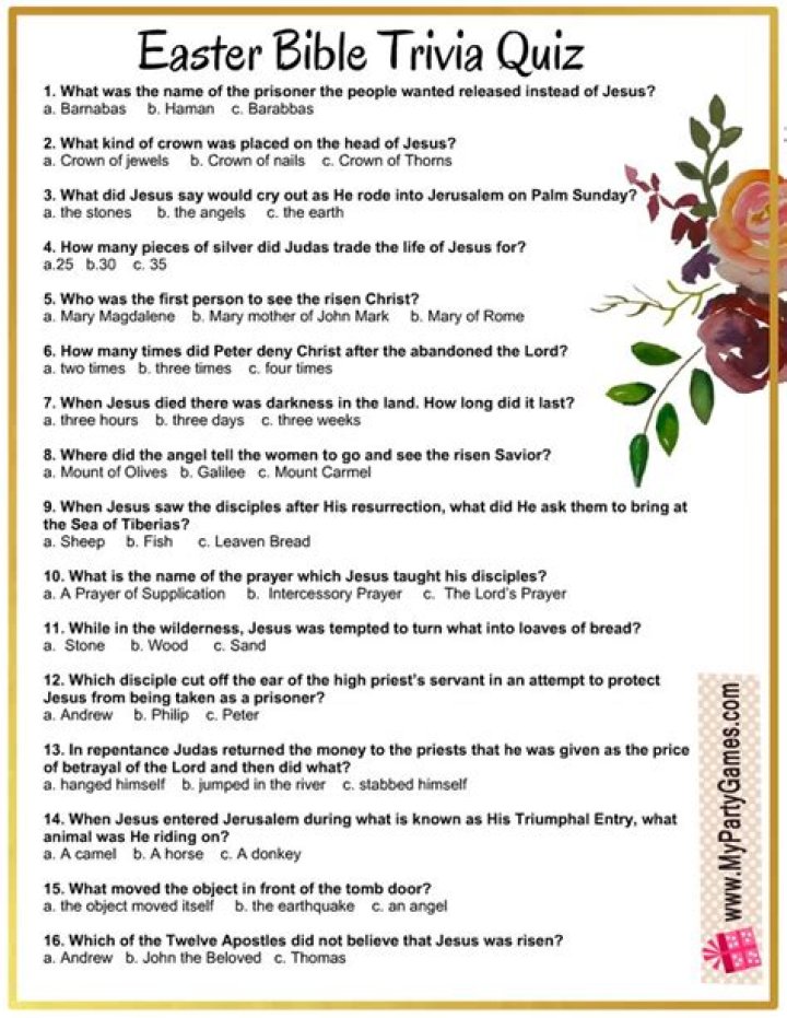 Easter Quiz with Answers PDF Free – Download Now