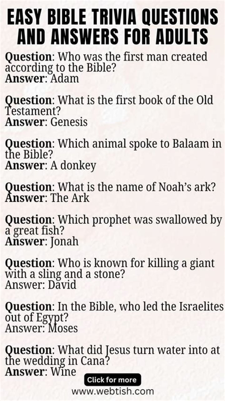Easy Bible Quiz Questions & Answers PDF for Kids and Beginners