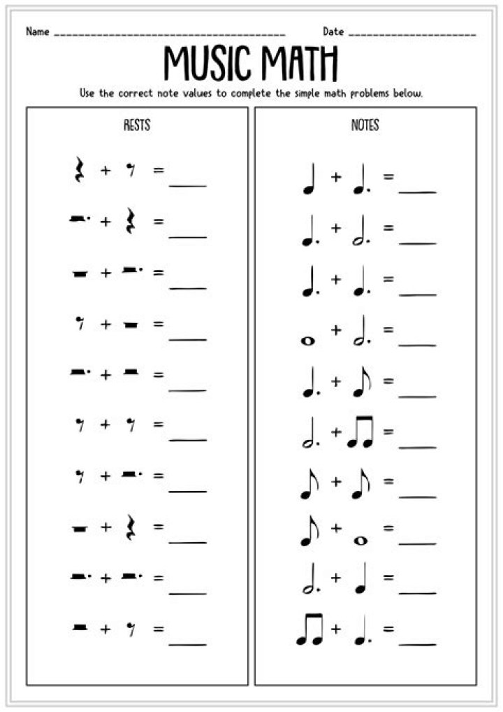 Free Easy Music Theory Worksheets PDF for Beginners