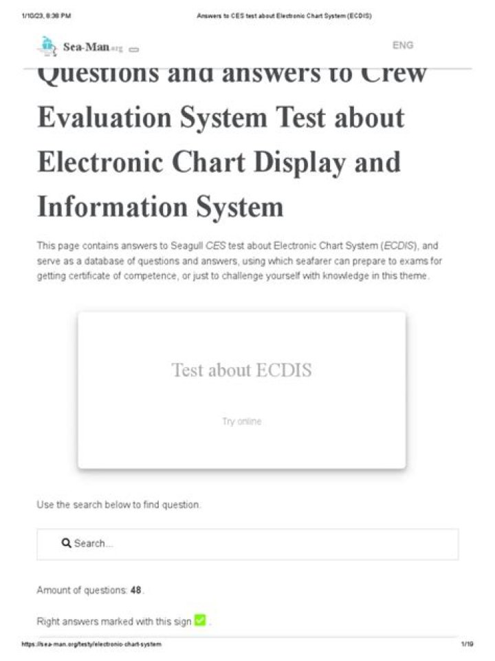 ECDS Test Questions and Answers PDF: Practice for Maritime Safety Exams