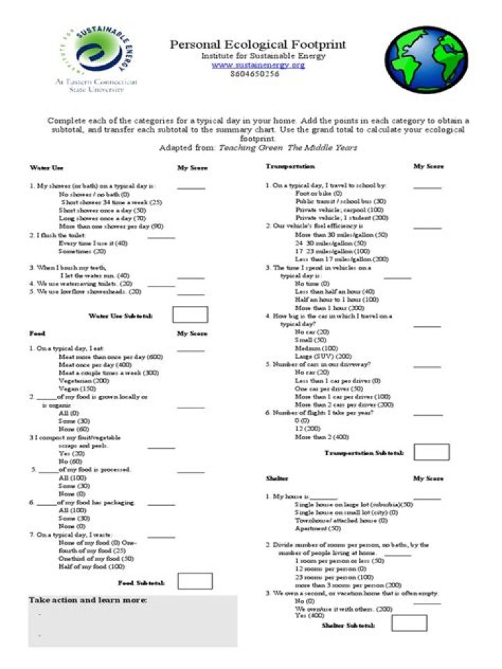 Ecological Footprint Worksheet PDF: Measure & Reduce Your Impact