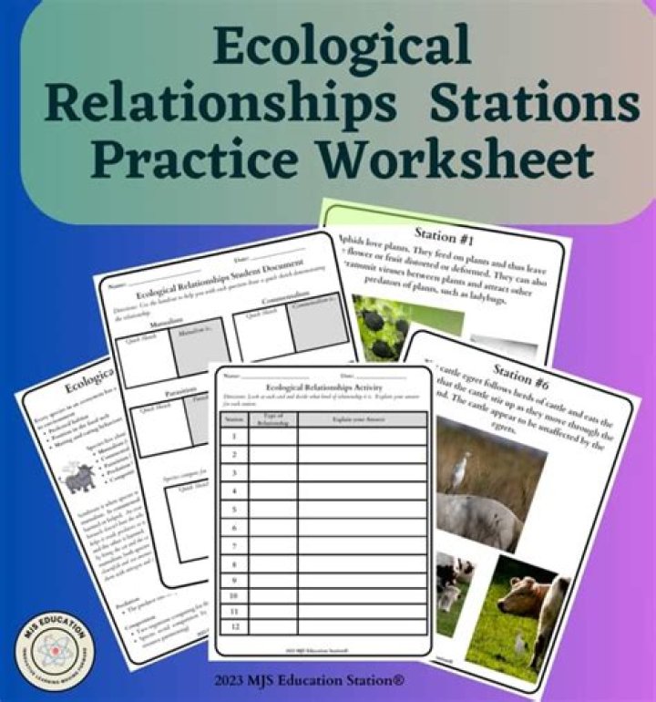 Ecological Relationships Worksheet PDF – Free Educational Resource