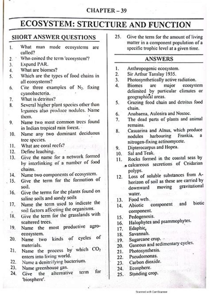 Ecology Questions & Answers PDF: Essential Knowledge for Students