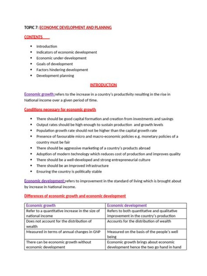 Economic Development and Planning PDF: Strategic Growth Framework