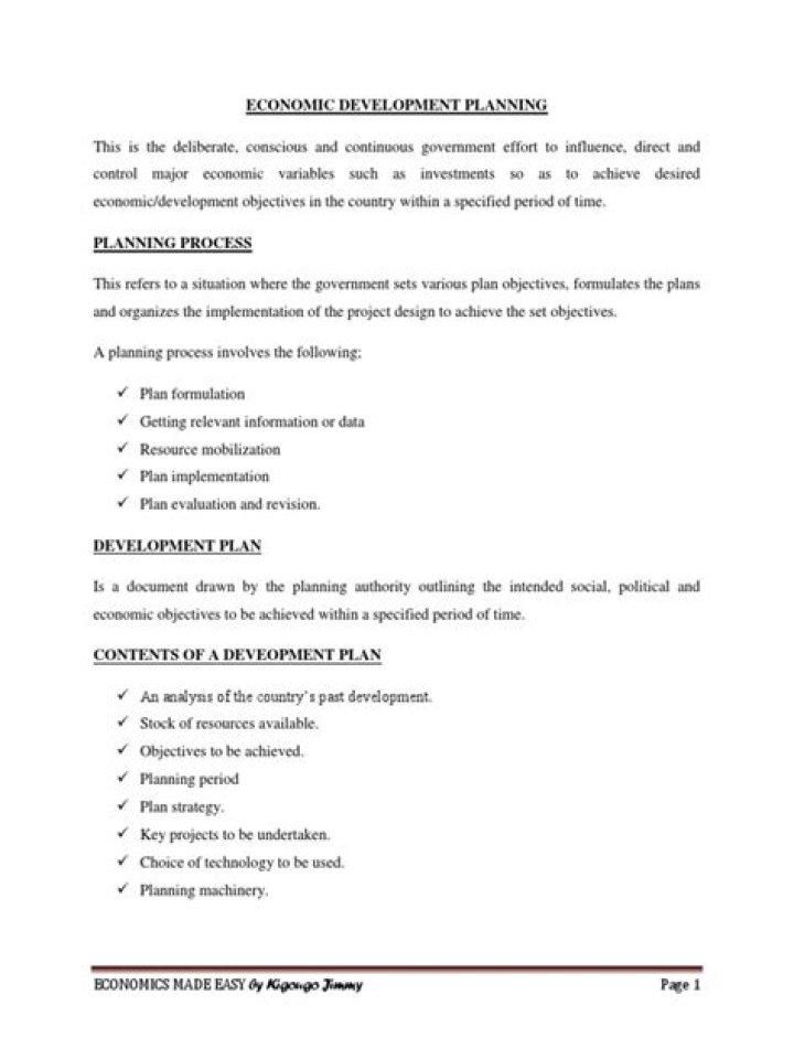 Essential Guide to Economic Development Planning PDF