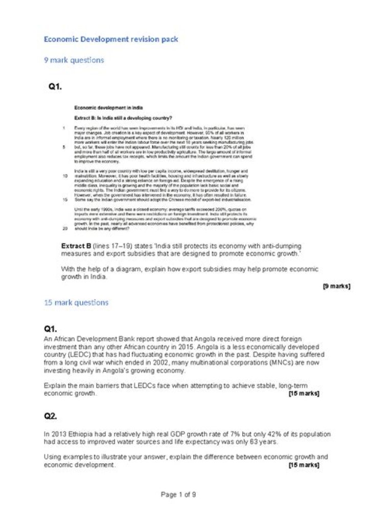 Economic Development Questions and Answers PDF: Expert Guide