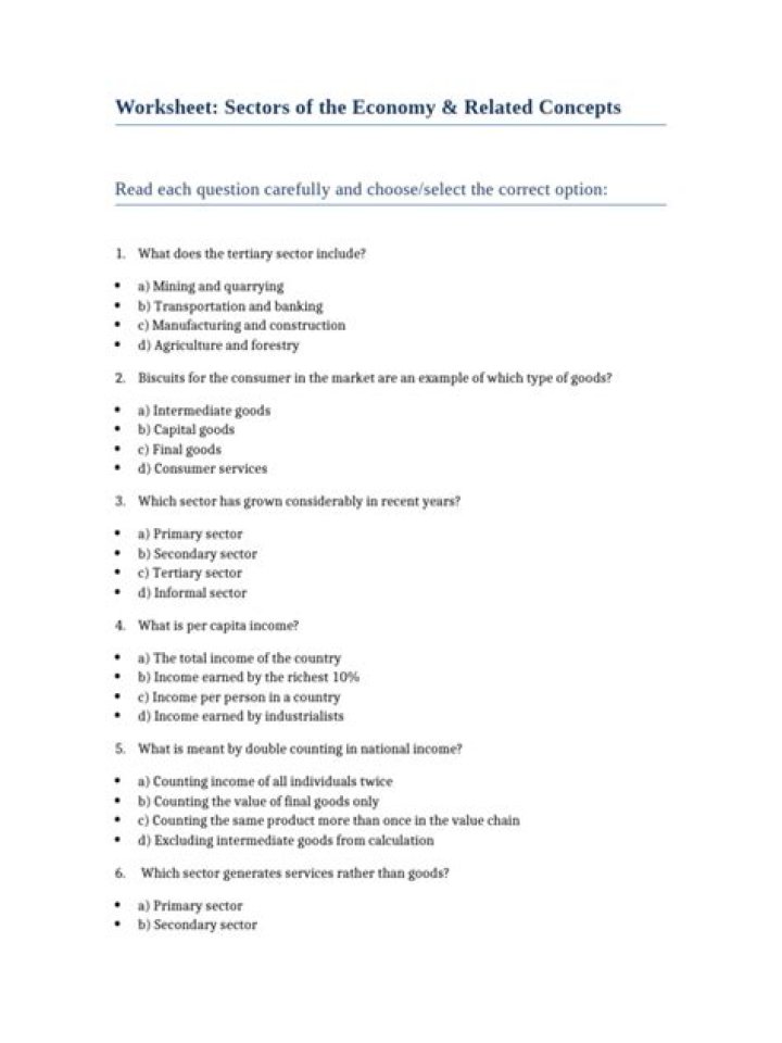 Economic Sectors Worksheet PDF: Analyze Key Industries and Market Trends