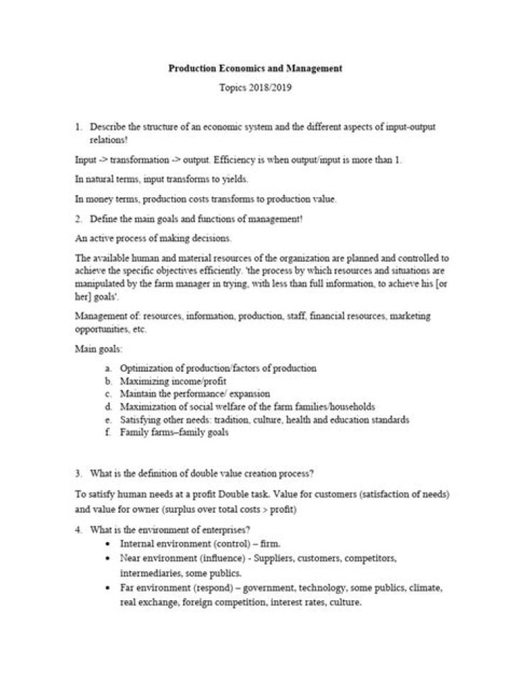 Economics and Management PDF: Essential Study Guide for Students