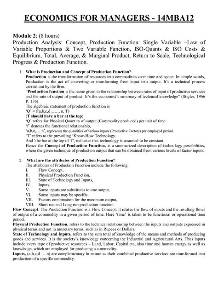 Economics for Managers: Essential MBA Notes PDF