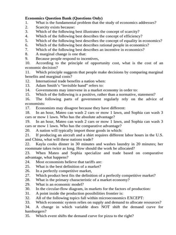 Economics Question Bank PDF: Practice & Exam Prep