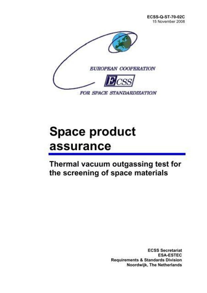 ECSS-Q-St-70-02C Thermal Vacuum Outgassing Test PDF Report