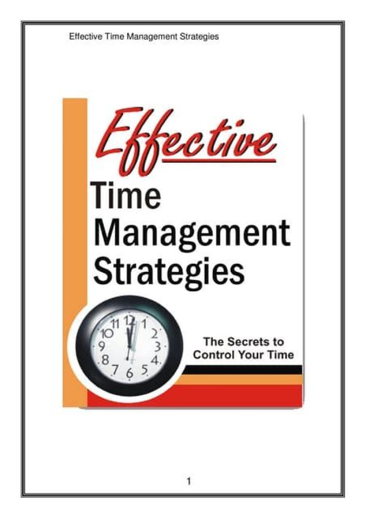 Effective Time Management Strategies PDF for Busy Professionals