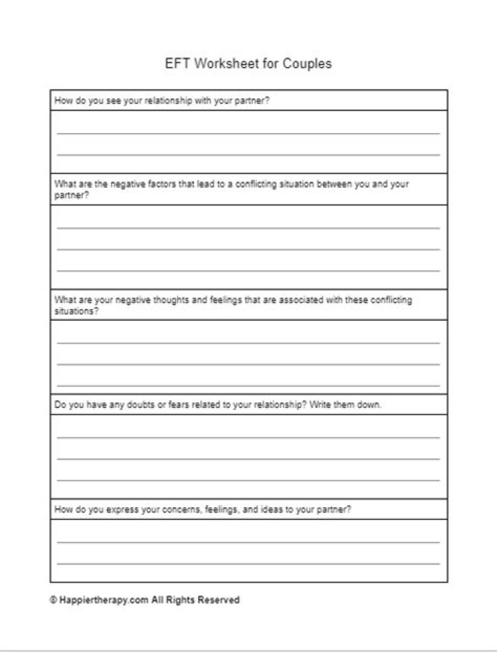 EFT Worksheets for Couples PDF: Strengthening Relationships Together