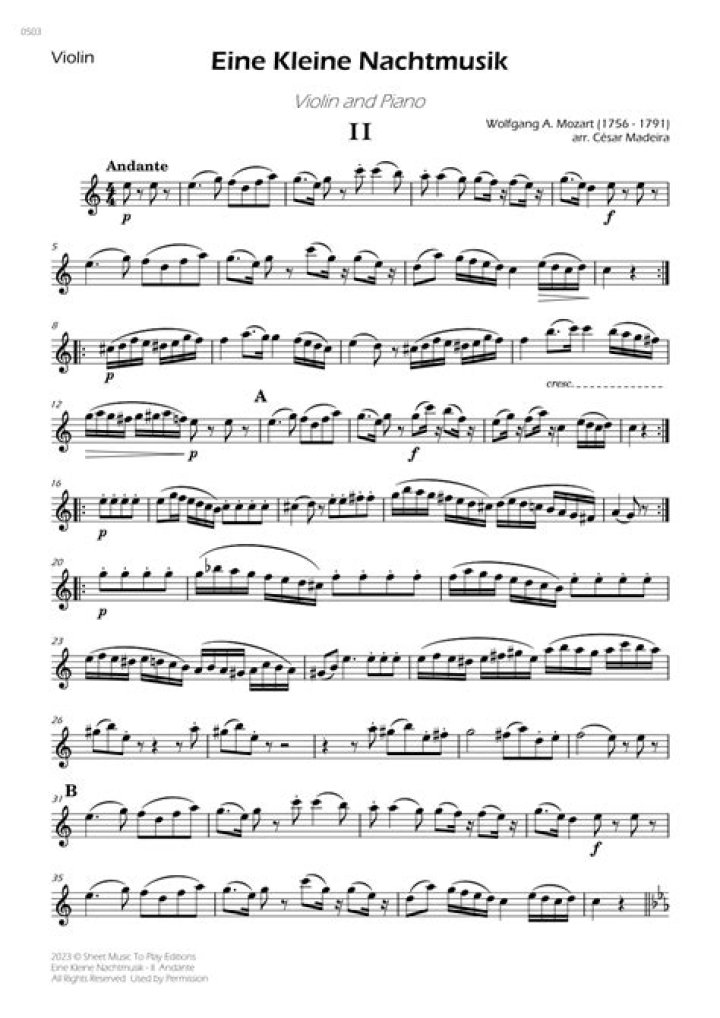 Eine Kleine Nachtmusik – Violin Sheet Music PDF Download