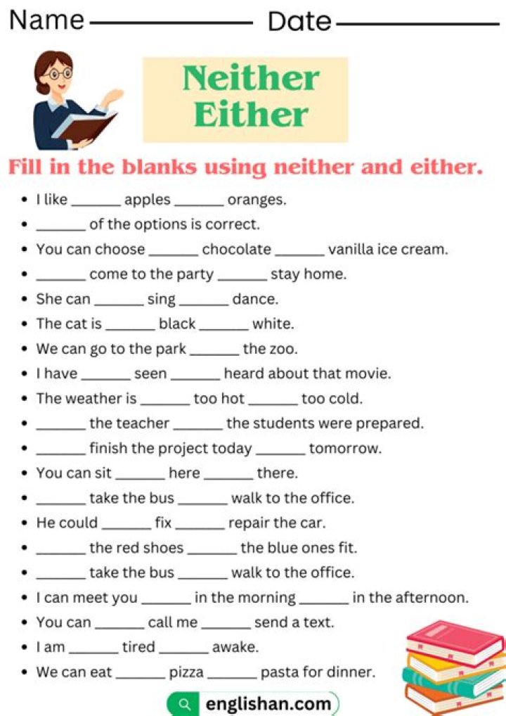 Either...Or or Neither...Or Exercises with Answers PDF – Complete Practice Set