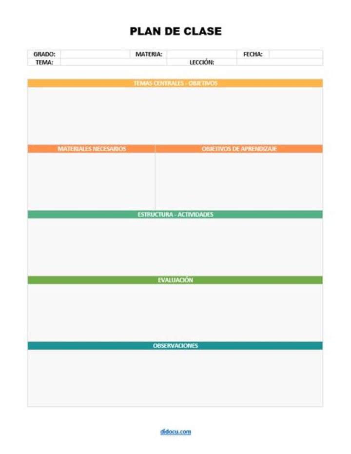 Ejemplo de Plan de Clase Diario PDF Listo para Descargar