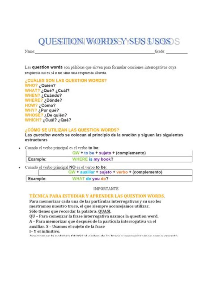 Ejercicios de Preguntas con Palabras Clave: PDF Gratis para Aprender