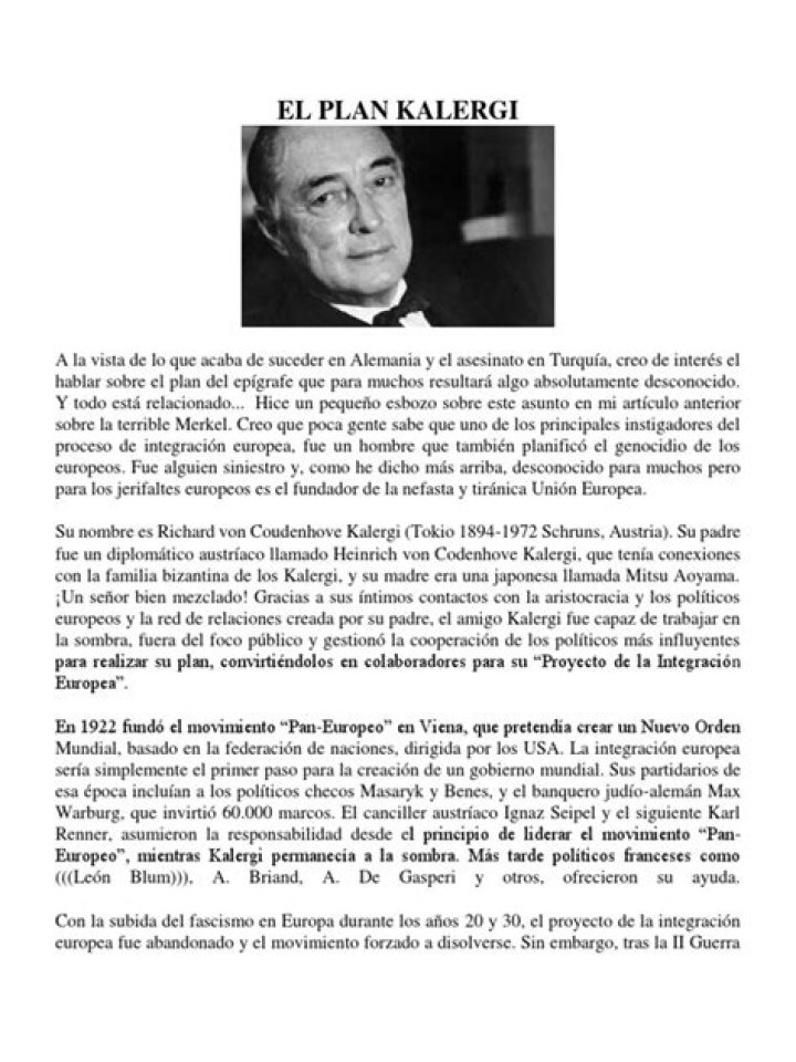 El Plan Kalergi PDF: Entire Text Analysis & Historical Insights