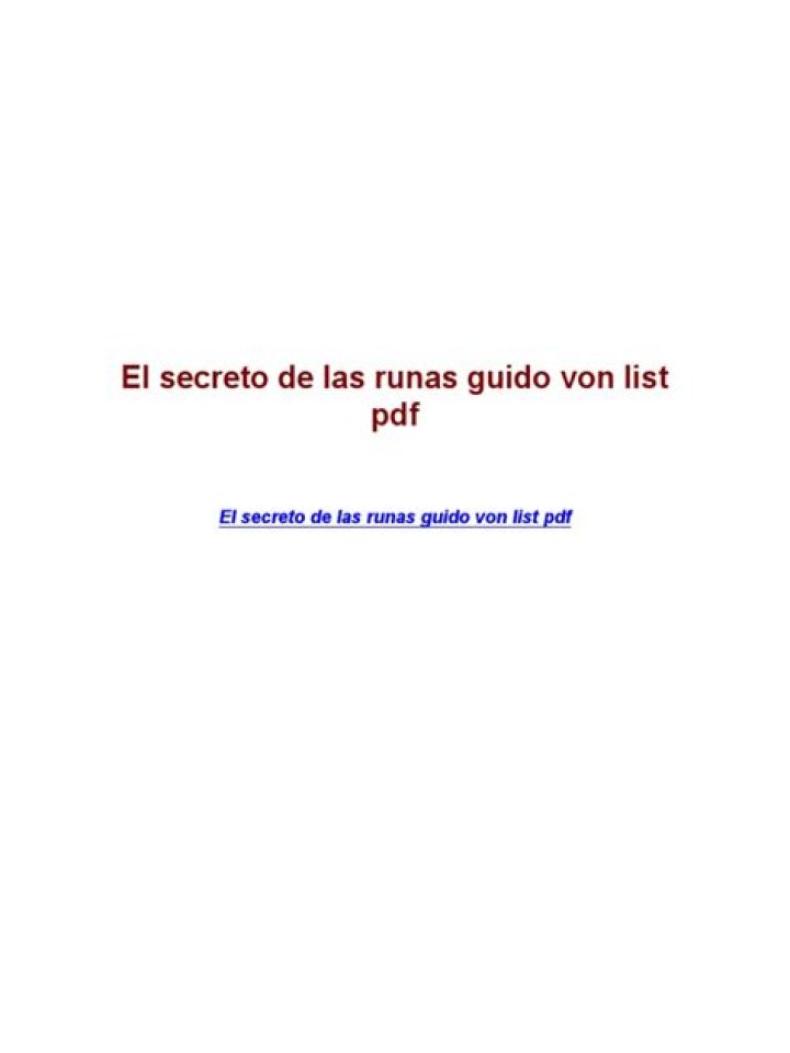 El Secreto de las Runas: Descubre el Poder Oculto de Guido von List en PDF