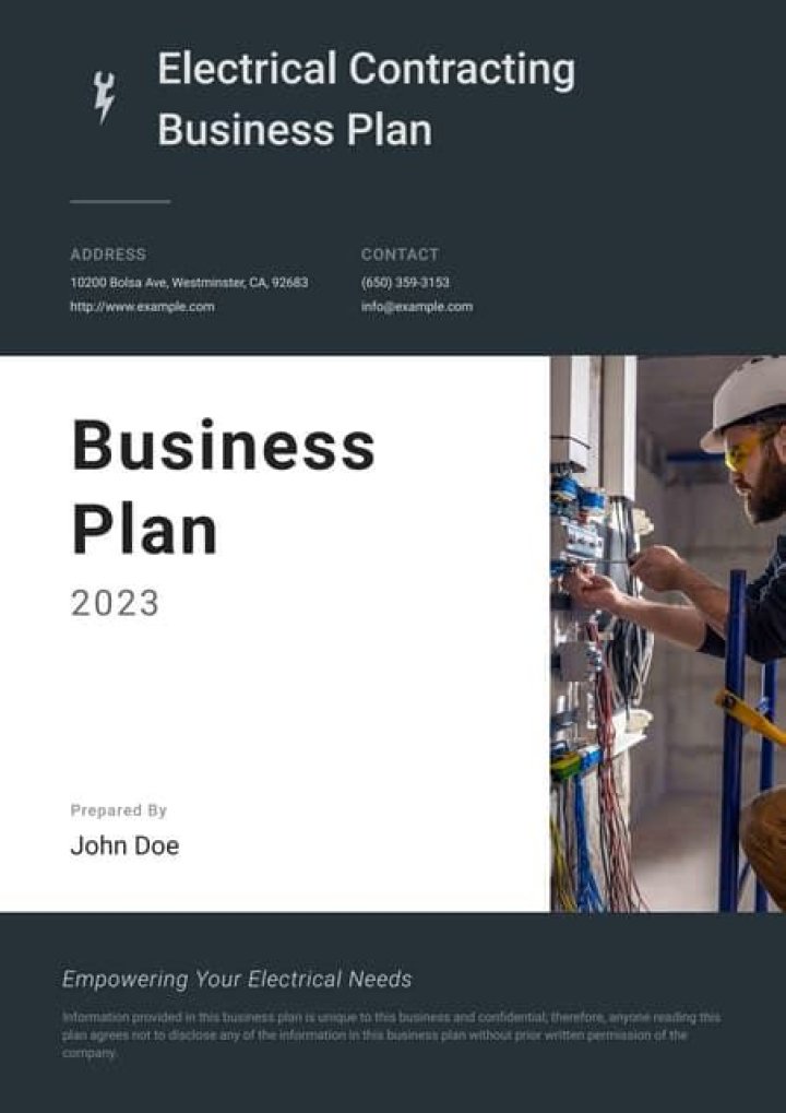 Download Your Electrical Business Plan PDF